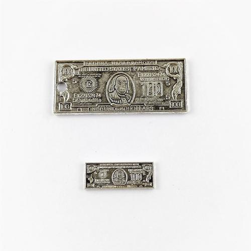 Tibetan Style Pendants, Dollar, antique silver color plated, DIY & different size for choice, 50PCs/Bag, Sold By Bag