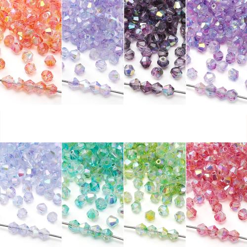 Abalorios de Cristal, Vidrio, chapado en color dorado, Bricolaje, más colores para la opción, agujero:aproximado 1mm, 130PCs/Bolsa, Vendido por Bolsa