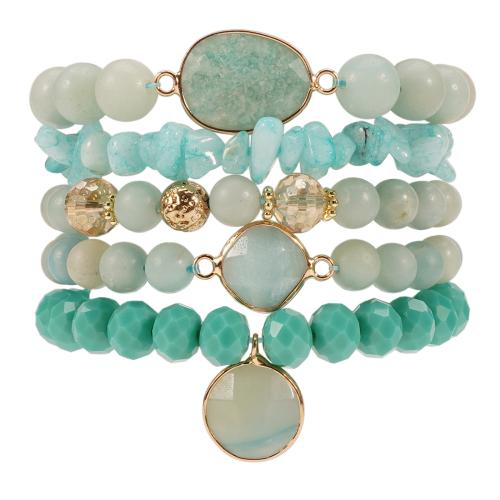 Gemstone Браслеты, Зеленый авантюрин, с розовый кварц, плакирован золотом, ювелирные изделия моды, Много цветов для выбора, отверстие:Приблизительно 1mm, продается указан