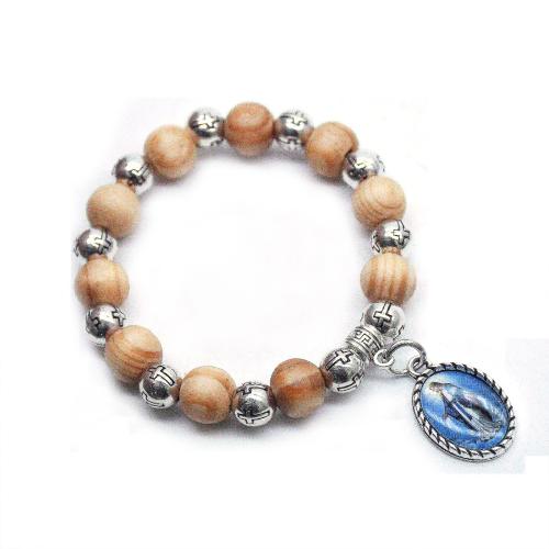 Wood Bracelets, Tibetan Style, with Pine, silver color plated, fashion jewelry, mixed colors, 10mm, Length:21 cm, Sold By PC