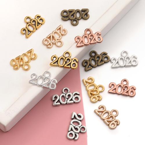 Tibetan Style Alphabet and number Pendants, Alphabet Letter, plated, DIY, more colors for choice, 9x14mm, Sold By PC