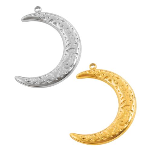 Edelstahl Schmuck Anhänger, 304 Edelstahl, Mond, plattiert, DIY, keine, 10PCs/Tasche, verkauft von Tasche