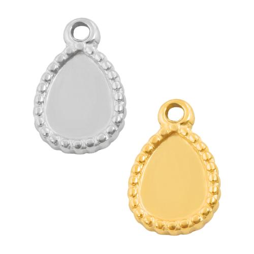 Edelstahl Anhänger Einstellung, 304 Edelstahl, Tropfen, plattiert, DIY, keine, 10PCs/Tasche, verkauft von Tasche