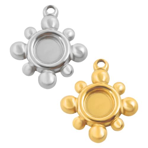 Edelstahl Anhänger Einstellung, 304 Edelstahl, Blume, plattiert, DIY, keine, 10PCs/Tasche, verkauft von Tasche