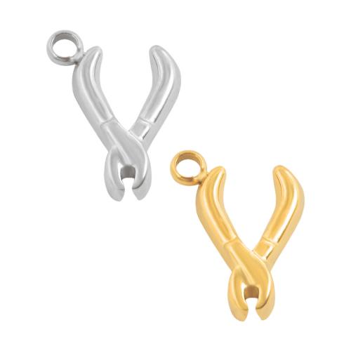 Edelstahl Schmuck Anhänger, 304 Edelstahl, Zange, plattiert, DIY, keine, 10PCs/Tasche, verkauft von Tasche