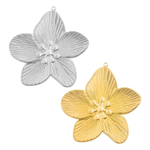 Edelstahl -Blumen-Anhänger, 304 Edelstahl, plattiert, DIY, keine, 10PCs/Tasche, verkauft von Tasche