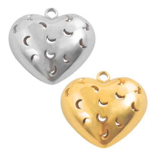 Edelstahl -Herz-Anhänger, 304 Edelstahl, plattiert, DIY & hohl, keine, 10PCs/Tasche, verkauft von Tasche