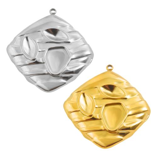 Edelstahl Anhänger Einstellung, 304 Edelstahl, Rhombus, plattiert, DIY, keine, 10PCs/Tasche, verkauft von Tasche
