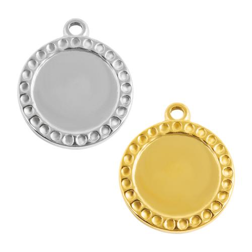 Edelstahl Anhänger Einstellung, 304 Edelstahl, rund, plattiert, DIY, keine, 10PCs/Tasche, verkauft von Tasche