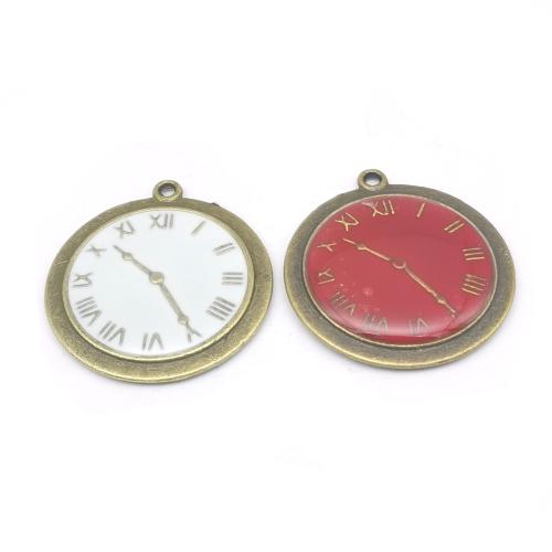 Pendentifs en alliage de zinc, horloge, Placage, Vintage & DIY, plus de couleurs à choisir, 36x34mm, 1000PC/sac, Vendu par sac