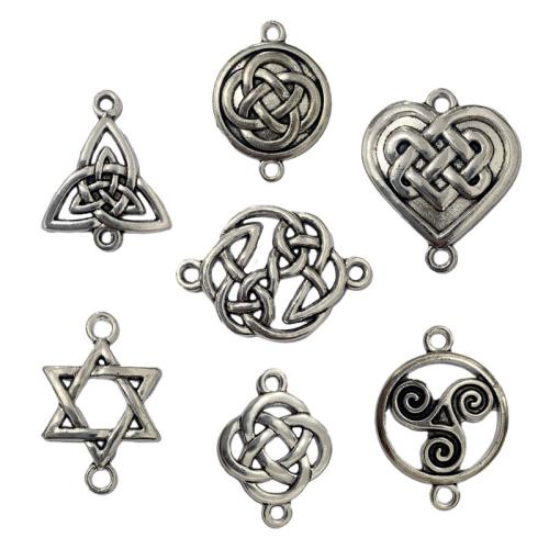 Tibetan Style Connector, antique silver color plated, DIY & different styles for choice, 100PCs/Bag, Sold By Bag