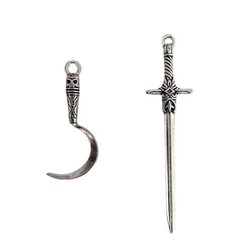 Zink-Aluminium-Anhänger, Zinklegierung, SchwertKlinge, antik silberfarben plattiert, DIY & verschiedene Stile für Wahl, 100PCs/Tasche, verkauft von Tasche