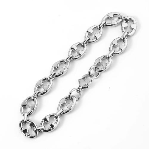 304 Stainless Steel Bracelet, polished, Unisex & different size for choice, original color, Sold By PC