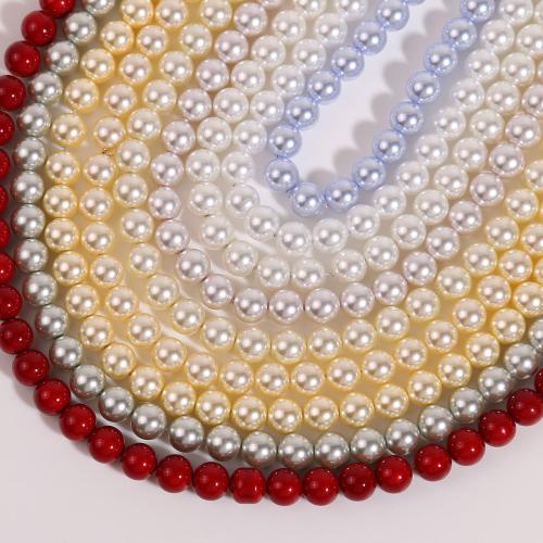 Perlmuttartige Glasperlen, goldfarben plattiert, DIY, keine, 10x10mm, 10PCs/Tasche, verkauft von Tasche