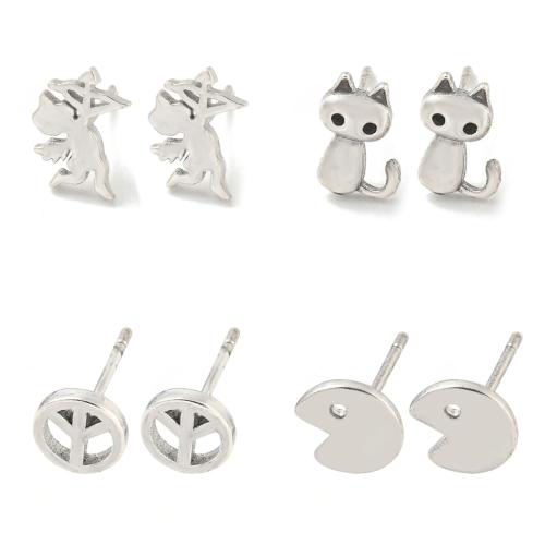 Messing Ohrstecker, plattiert, Modeschmuck, keine, 20PCs/Tasche, verkauft von Tasche