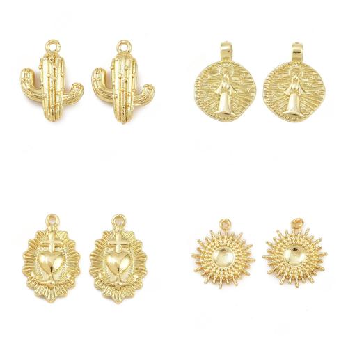 Messing Schmuck Anhänger, plattiert, DIY, goldfarben, 20PCs/Tasche, verkauft von Tasche