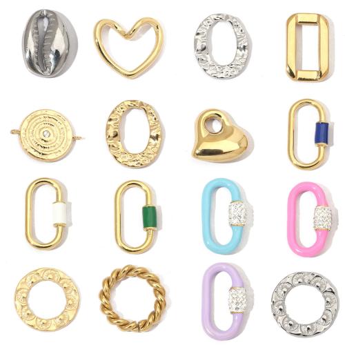 Edelstahl Schmuck Anhänger, 304 Edelstahl, plattiert, DIY & verschiedene Stile für Wahl & Emaille & mit Strass, verkauft von PC