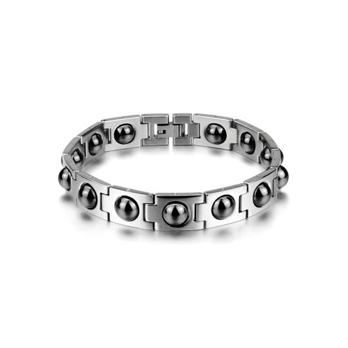 acero inoxidable 304 Pulsera, con Hematite, pulido, Joyería & para hombre, 215x12mm, Vendido por UD