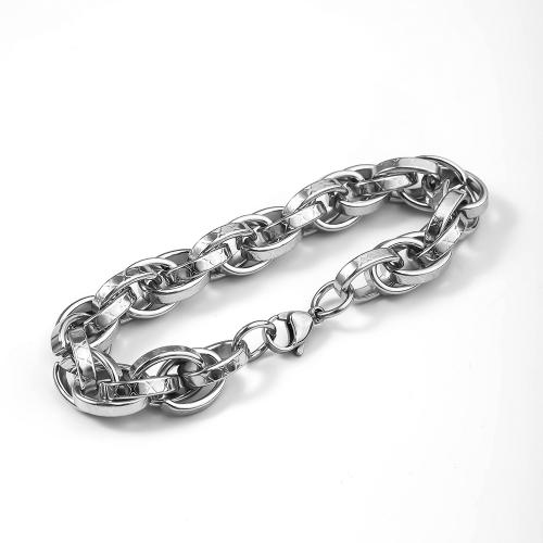 304 Edelstahl Armband, poliert, Modeschmuck & für den Menschen, originale Farbe, 220x12mm, verkauft von PC