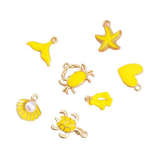 Цинкового сплава Эмаль Кулоны, цинковый сплав, с Пластиковая жемчужина, Другое покрытие, DIY & эмаль, Много цветов для выбора, 100ПК/сумка, продается сумка