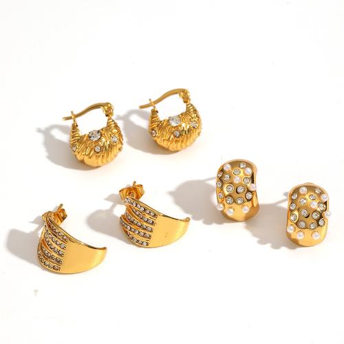 Edelstahl Ohrringe, 304 Edelstahl, mit Kunststoff, plattiert, Modeschmuck, keine, verkauft von Paar