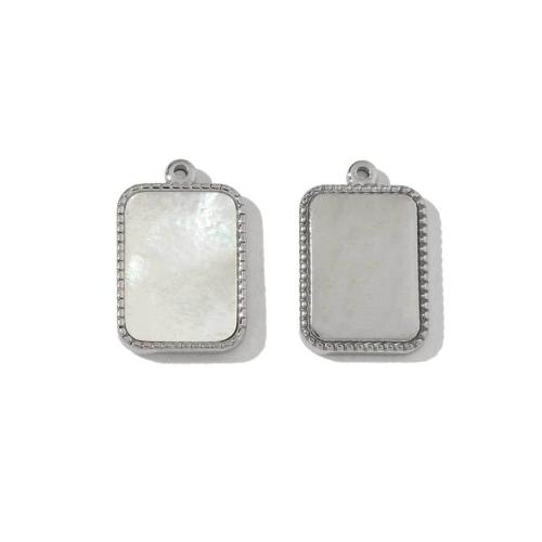 Natural White Shell Pendants, 304 Stainless Steel, with White Shell, plated, DIY & different styles for choice & with rhinestone, Sold By PC