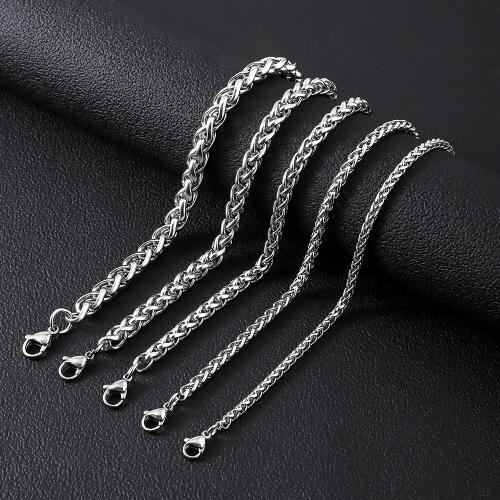 304 Stainless Steel Bracelet, polished, different length for choice & different size for choice & for man, original color, Sold By PC