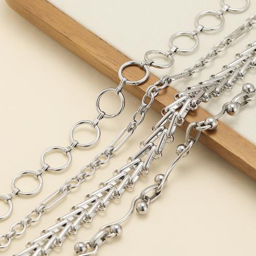 Edelstahl-Schmuck -Kette, 304 Edelstahl, goldfarben plattiert, DIY, Silberfarbe, verkauft von m