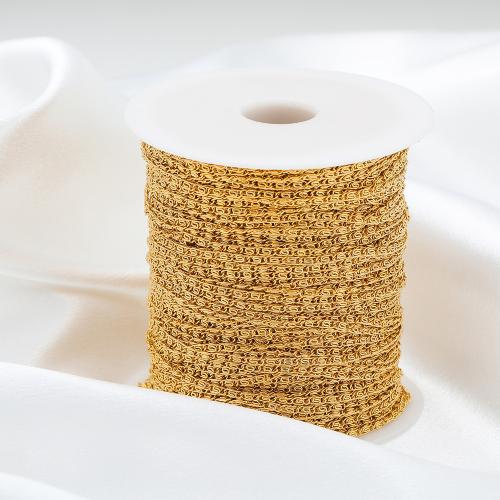 Edelstahl-Schmuck -Kette, 304 Edelstahl, goldfarben plattiert, DIY, keine, 2m/Tasche, verkauft von Tasche