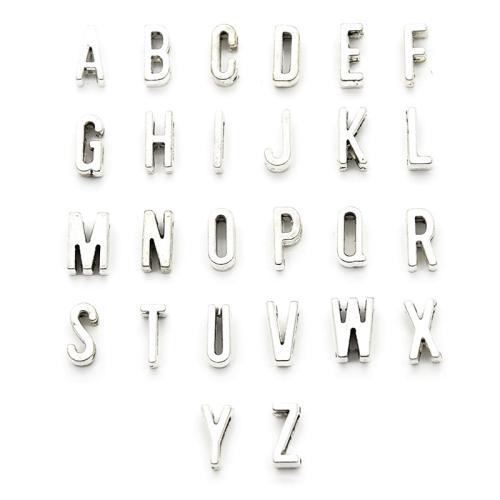 Zink Legierung Alphabet Perlen, Zinklegierung, Alphabet-Buchstabe, antik silberfarben plattiert, DIY & verschiedene Stile für Wahl, verkauft von PC