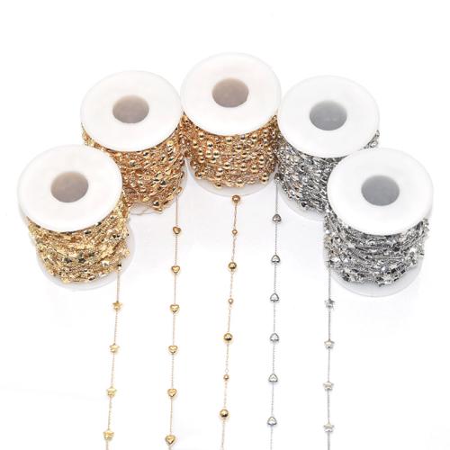 Decorative Beaded Chain, Brass, with Copper Coated Plastic, plated, DIY & different styles for choice, Sold By m