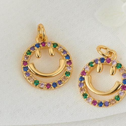 Cúbicos Circonia Colgante Latón Micro pavimenta, metal, chapado, Bricolaje & micro arcilla de zirconia cúbica, más colores para la opción, libre de níquel, plomo & cadmio, 12x16mm, Vendido por UD