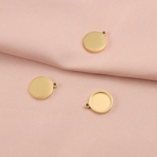 Pendentif en acier inoxydable Cadre, Acier inoxydable 304, Placage de couleur d'or, DIY, doré, Vendu par PC