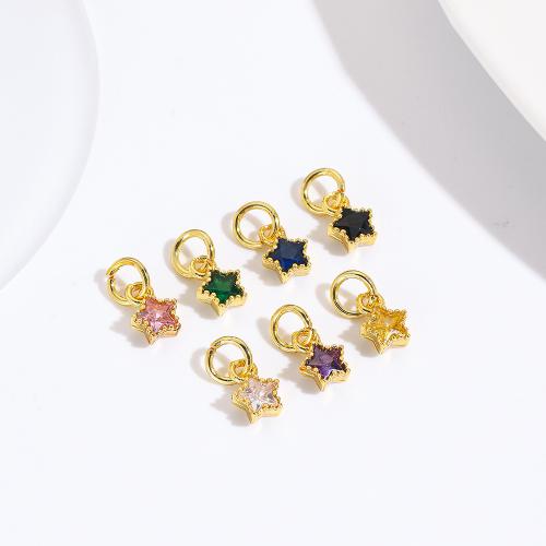 Цирконий (CZ) латунь подвески, Латунь, Другое покрытие, DIY & инкрустированное микро кубического циркония, Много цветов для выбора, не содержит никель, свинец, 5ПК/сумка, продается сумка