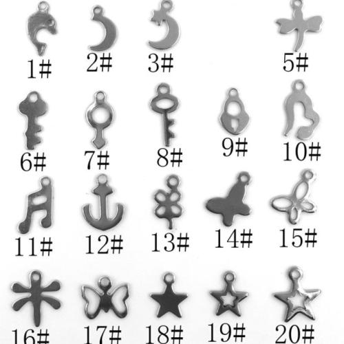 Edelstahl Schmuck Anhänger, 304 Edelstahl, goldfarben plattiert, DIY, Silberfarbe, 500PCs/Tasche, verkauft von Tasche