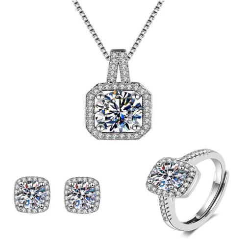 Zircon cubique Micro Pave parures de bijoux en laiton, Boucle d’oreille stud & bague, anneau & collier, poli, bijoux de mode & pavé de micro zircon, plus de couleurs à choisir, Vendu par PC