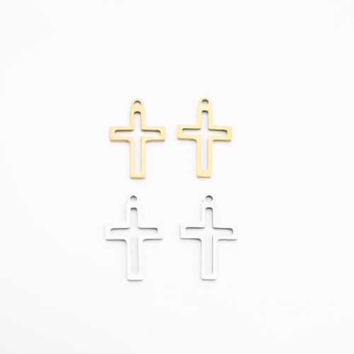 Pendentifs en acier inoxydable de la Croix-, Acier inoxydable 304, Placage, DIY & creux, plus de couleurs à choisir, 18x12x1mm, Vendu par PC