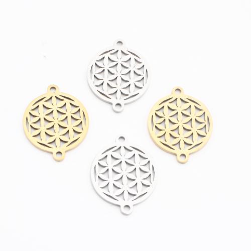 Edelstahl Schmuckverbinder, 304 Edelstahl, rund, plattiert, DIY & hohl, keine, 19x15x1mm, verkauft von PC