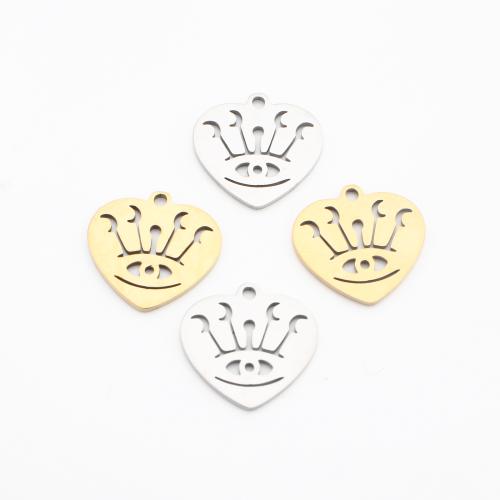Edelstahl Schmuck Anhänger, 304 Edelstahl, Herz, plattiert, DIY & hohl, keine, 14x15x1mm, verkauft von PC