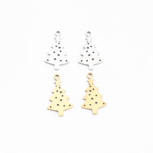 Edelstahl Schmuck Anhänger, 304 Edelstahl, Weihnachtsbaum, plattiert, DIY & hohl, keine, 18x11x1mm, verkauft von PC