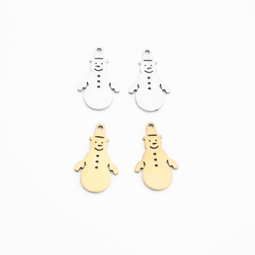 Edelstahl Schmuck Anhänger, 304 Edelstahl, Schneemann, plattiert, DIY & hohl, keine, 18x15x1mm, verkauft von PC