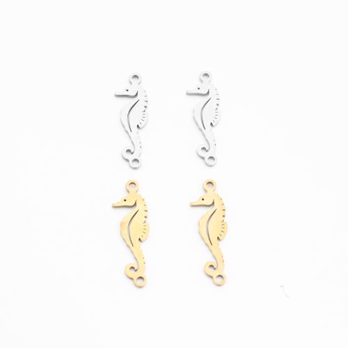 Edelstahl Schmuckverbinder, 304 Edelstahl, Seepferd, plattiert, DIY & hohl, keine, 10x18x1mm, verkauft von PC