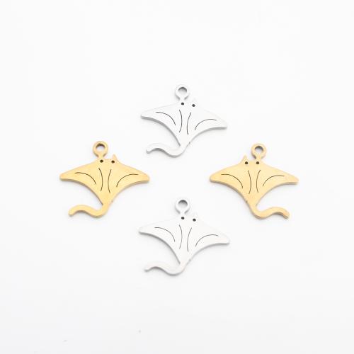 Edelstahl Tieranhänger, 304 Edelstahl, Fisch, plattiert, DIY, keine, 14x15x1mm, verkauft von PC