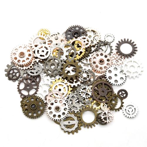 Zink-Aluminium-Anhänger, Zinklegierung, ZahnradRad, plattiert, unterschiedliche Menge zur Auswahl & DIY, keine, pendant length 5mm-25mm, verkauft von Tasche