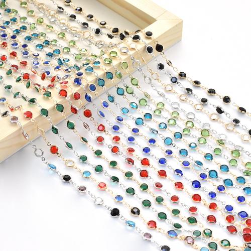 Edelstein Perlen Kette, Messing, plattiert, DIY, keine, 6mm, verkauft von m