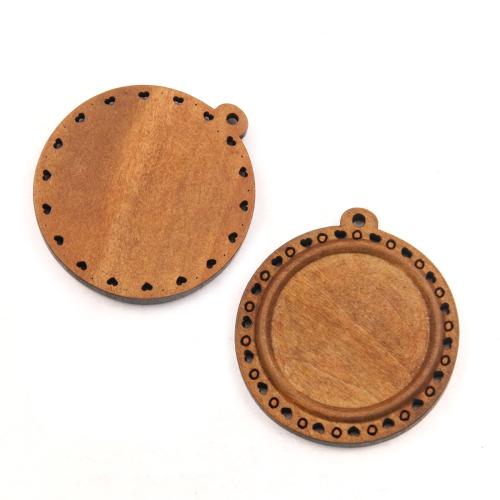Holz Anhänger Cabochon Einstellung, flache Runde, DIY & verschiedene Stile für Wahl, 30mm, verkauft von PC