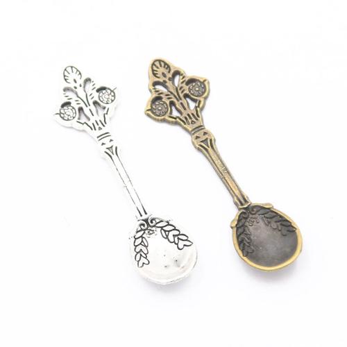 Подвески из цинкового сплава, цинковый сплав, Ложка, Другое покрытие, DIY, Много цветов для выбора, 60x15mm, продается PC