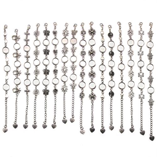 Результаты браслетов из сплава цинка, цинковый сплав, плакированный цветом под старое серебро, DIY & разные стили для выбора, продается PC