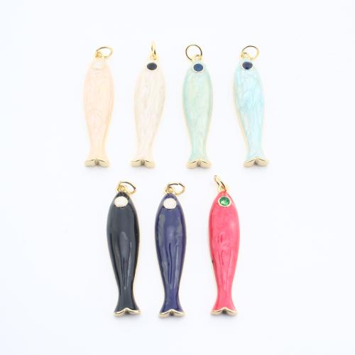 Messing Schmuck Anhänger, Fisch, plattiert, DIY & Emaille, keine, verkauft von PC