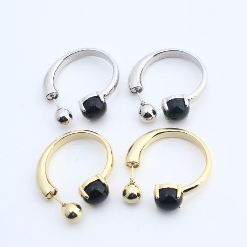 Messing Ohrstecker, mit Glas, plattiert, Modeschmuck, keine, verkauft von Paar